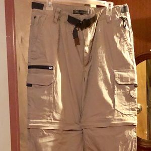 BC Clothing Cargo Convertible Pants W/ Belt M x 30